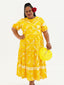 TE APA YELLOW BABYDOLL MIDI DRESS