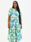 HULITIA BLUE BABYDOLL MIDI DRESS