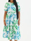 HULITIA BLUE BABYDOLL MIDI DRESS