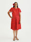 TIMENA RED ILA KEYHOLE MIDI DRESS