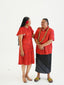 TIMENA RED ILA KEYHOLE GIRLS DRESS