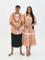 TE APA BROWN BABYDOLL MIDI DRESS