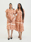 TE APA BROWN BABYDOLL MIDI DRESS