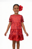 TIMENA RED BABYDOLL GIRLS DRESS