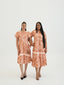 TE APA BROWN BABYDOLL MIDI DRESS