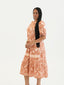 TE APA BROWN BABYDOLL MIDI DRESS