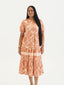 TE APA BROWN BABYDOLL MIDI DRESS