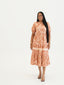 TE APA BROWN BABYDOLL MIDI DRESS