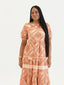 TE APA BROWN BABYDOLL MIDI DRESS