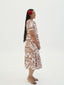 TIMENA BROWN BABYDOLL MIDI DRESS