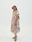 TIMENA BROWN BABYDOLL MIDI DRESS