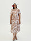 TIMENA BROWN BABYDOLL MIDI DRESS