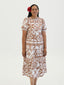 TIMENA BROWN BABYDOLL MIDI DRESS