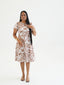 TIMENA BROWN ILA KEYHOLE MIDI DRESS