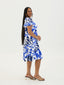 KAMATA BLUE ILA KEYHOLE MIDI DRESS