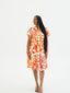 KAMATA ORANGE ILA KEYHOLE MIDI DRESS