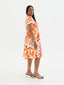 KAMATA ORANGE ILA KEYHOLE MIDI DRESS