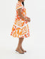 KAMATA ORANGE ILA KEYHOLE MIDI DRESS