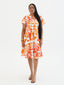 KAMATA ORANGE ILA KEYHOLE MIDI DRESS