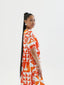 KAMATA ORANGE BABYDOLL MIDI DRESS