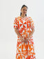KAMATA ORANGE BABYDOLL MIDI DRESS