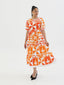 KAMATA ORANGE BABYDOLL MIDI DRESS