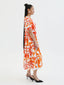 KAMATA ORANGE BABYDOLL MIDI DRESS