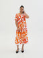 KAMATA ORANGE BABYDOLL MIDI DRESS