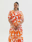KAMATA ORANGE BABYDOLL MIDI DRESS