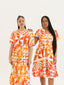 KAMATA ORANGE BABYDOLL MIDI DRESS