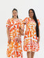 KAMATA ORANGE ILA KEYHOLE MIDI DRESS