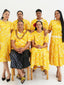 TE APA YELLOW BABYDOLL MIDI DRESS