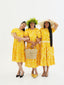 TE APA YELLOW ILA KEYHOLE MIDI DRESS