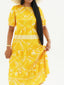 TE APA YELLOW BABYDOLL MIDI DRESS