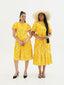 TE APA YELLOW ILA KEYHOLE MIDI DRESS