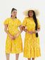 TE APA YELLOW BABYDOLL MIDI DRESS