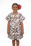 TIMENA BROWN ILA KEYHOLE GIRLS DRESS