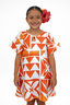 KAMATA ORANGE ILA KEYHOLE GIRLS DRESS