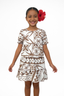 TIMENA BROWN BABYDOLL GIRLS DRESS