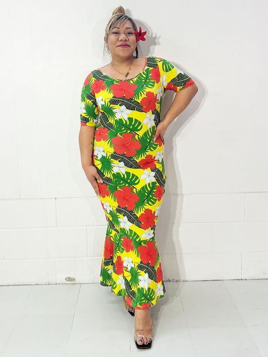 KAIGA FLORAL MERMAID DRESS