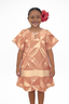 TE APA BROWN ILA KEYHOLE GIRLS DRESS